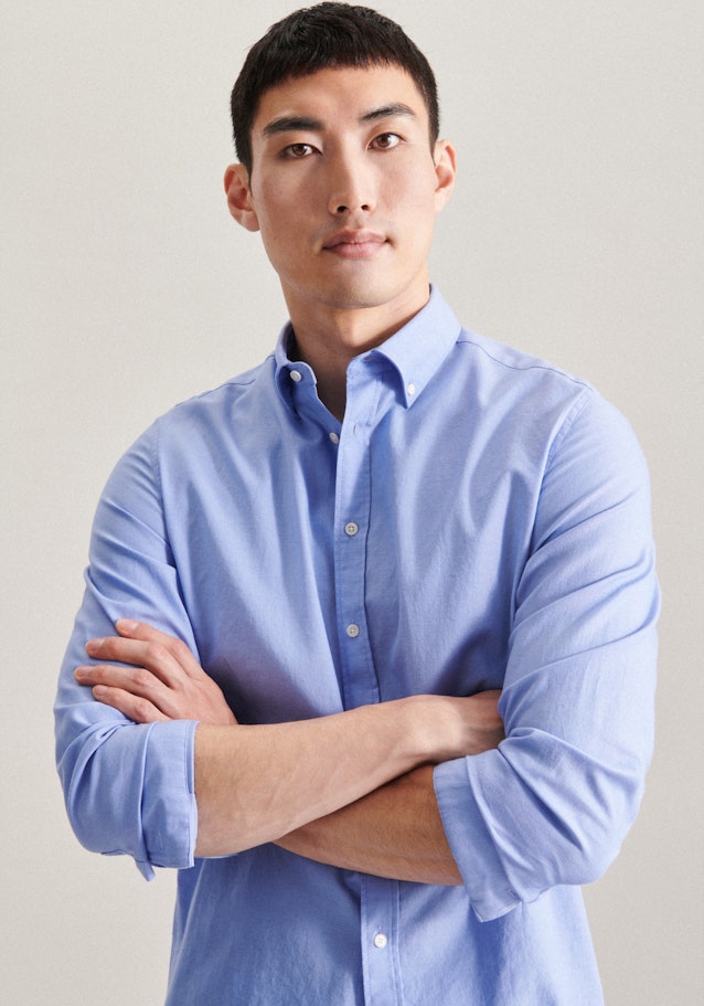 Business Shirt in Slim with Button-Down-Collar in Light Blue | Seidensticker Onlineshop