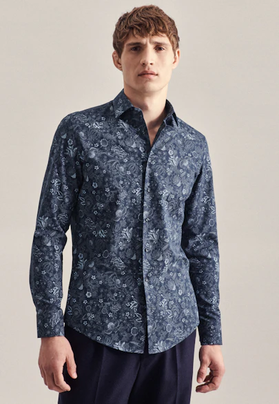 Slim Chemise d'affaires Imprimé in Bleu Foncé |  Seidensticker Onlineshop