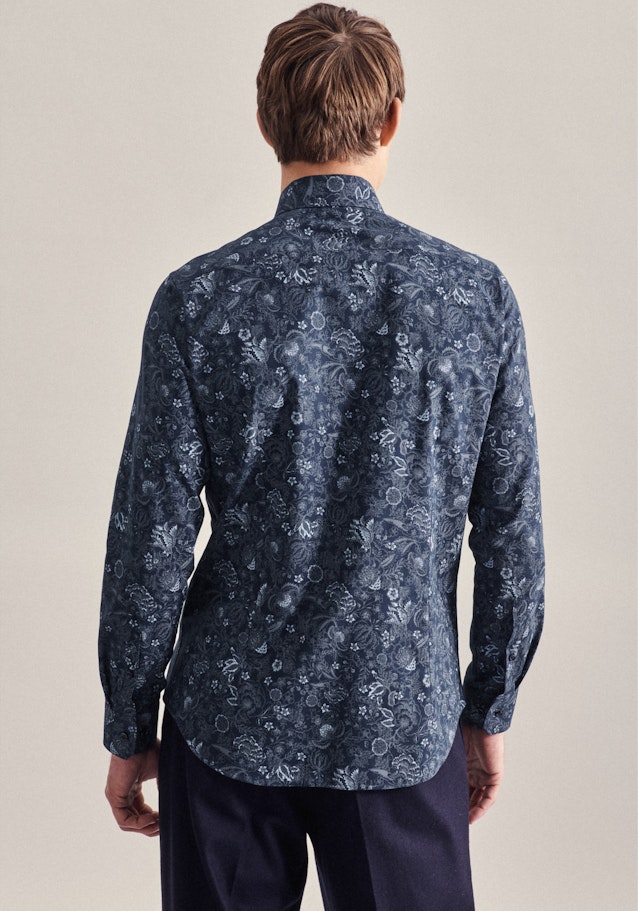 Slim Business Hemd Druck in Dunkelblau | Seidensticker Onlineshop