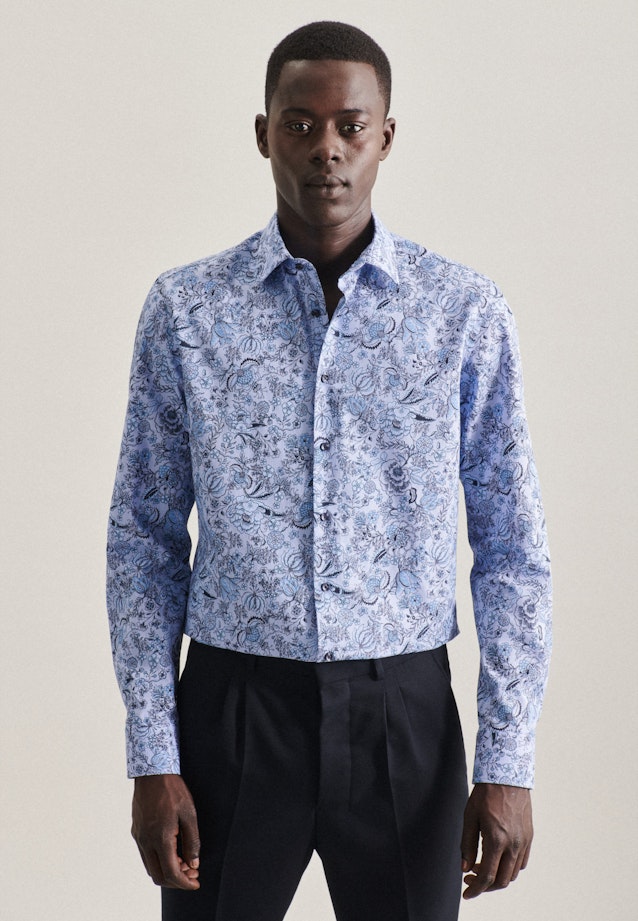 Shaped Business Hemd Druck in Hellblau |  Seidensticker Onlineshop