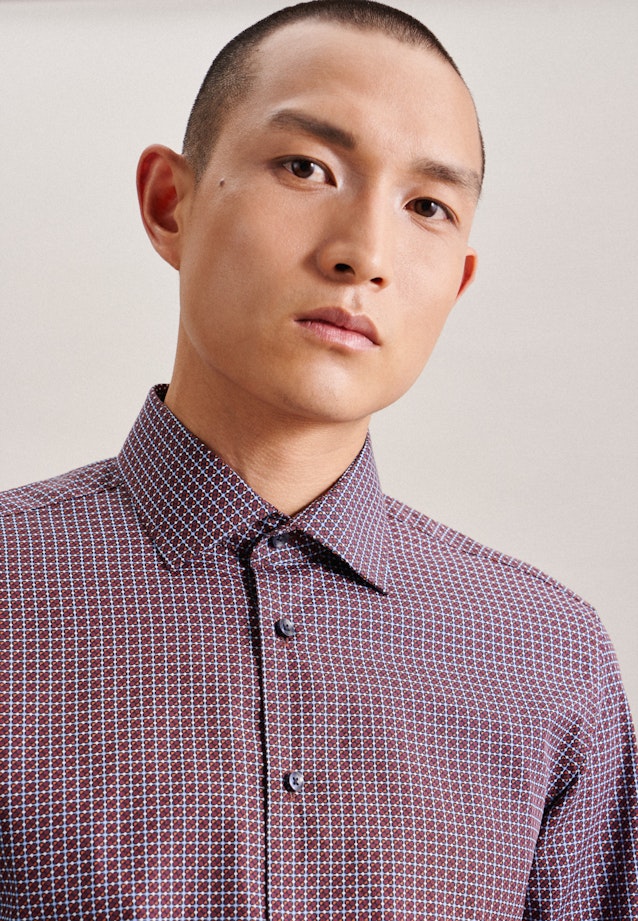 Slim Business Hemd Druck in Rot |  Seidensticker Onlineshop