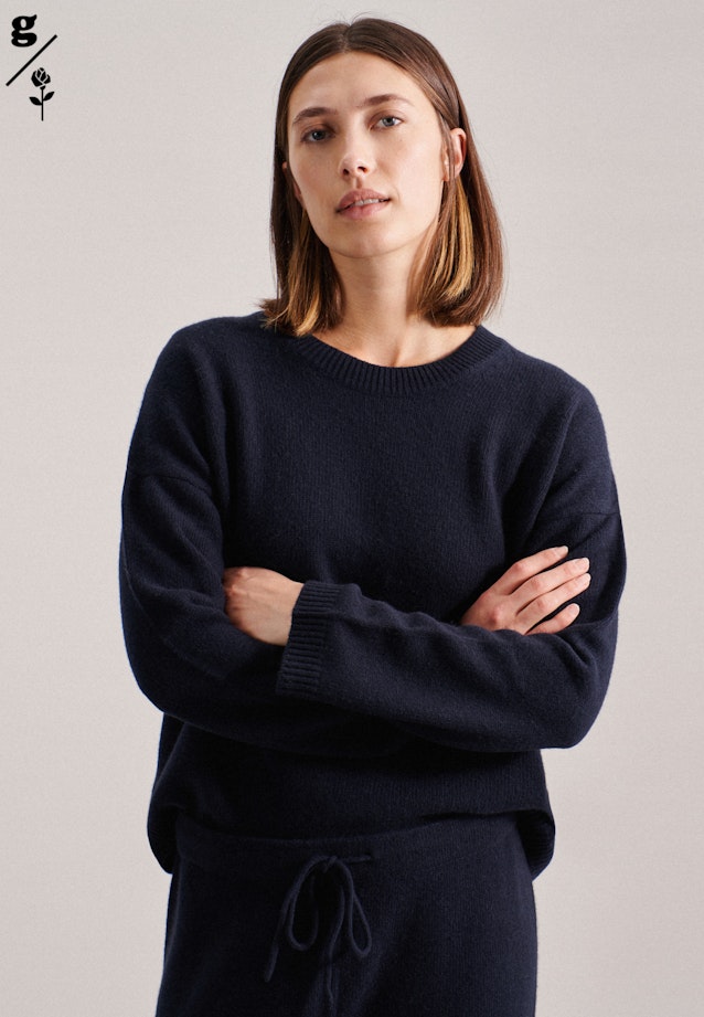 Crew Neck Pullover Uni in Dark Blue |  Seidensticker Onlineshop