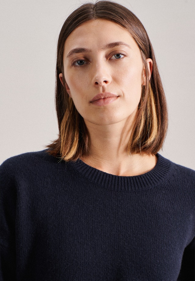 Crew Neck Pullover Uni in Dark Blue |  Seidensticker Onlineshop