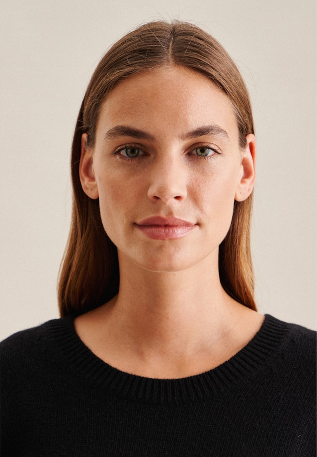 Crew Neck Pullover Uni in Black |  Seidensticker Onlineshop