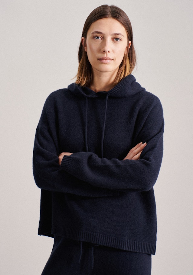Hooded Pullover in Dark Blue |  Seidensticker Onlineshop