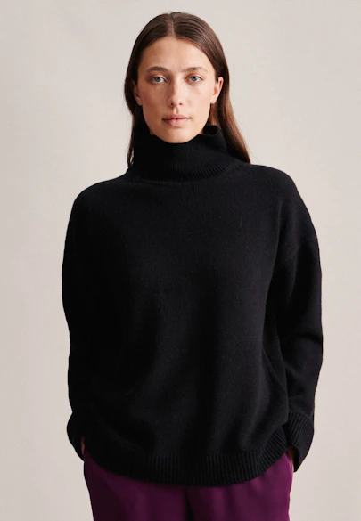 Oversized Pullover Uni in Schwarz |  Seidensticker Onlineshop