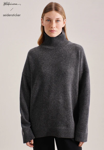 Oversized Pullover Uni in Grau |  Seidensticker Onlineshop