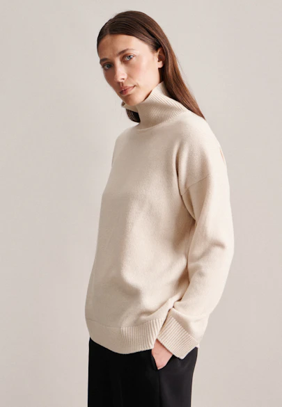 Oversized Pullover Uni in Ecru |  Seidensticker Onlineshop
