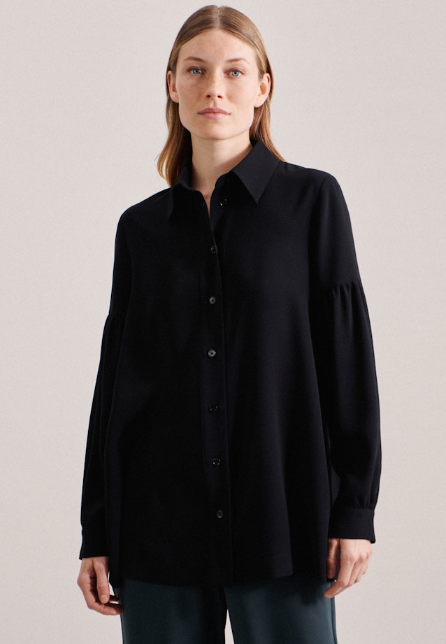 Collar Shirt Blouse in Black |  Seidensticker Onlineshop