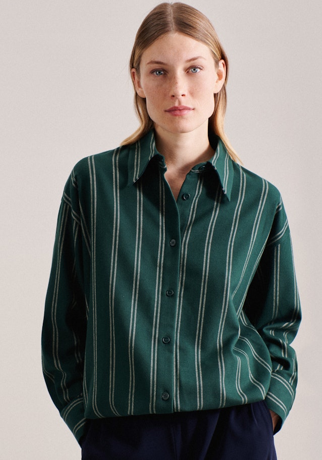 Flannel Long Blouse in Green |  Seidensticker Onlineshop