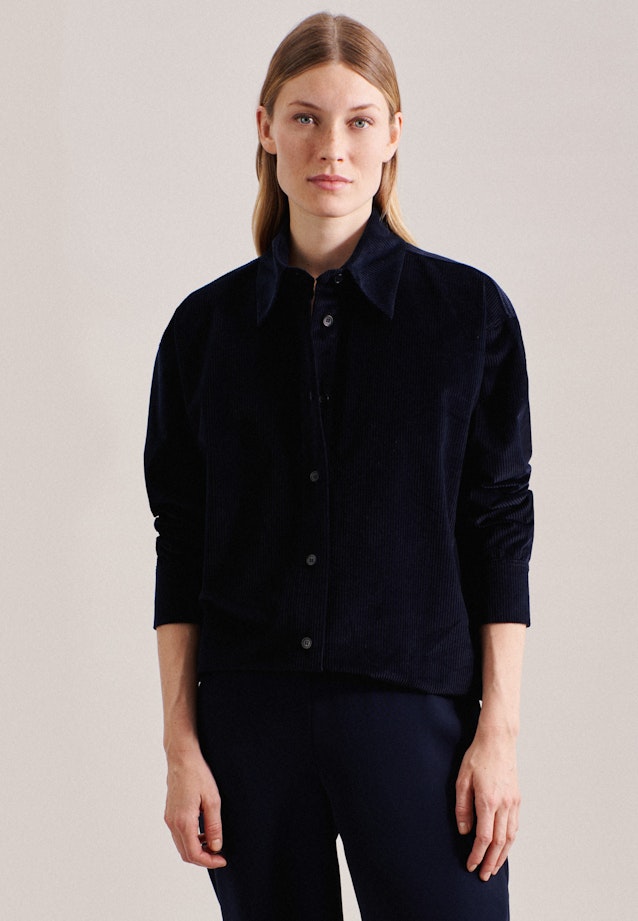 Collar Long Blouse in Dark Blue |  Seidensticker Onlineshop