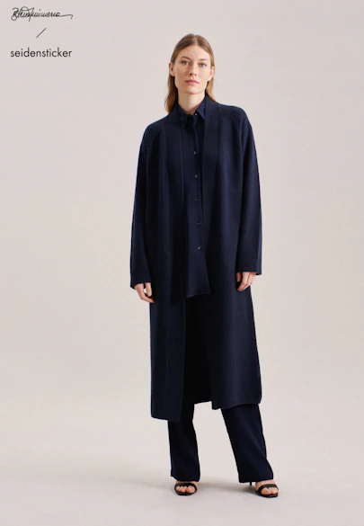 Shawl collar Cardigan Uni in Dark Blue |  Seidensticker Onlineshop