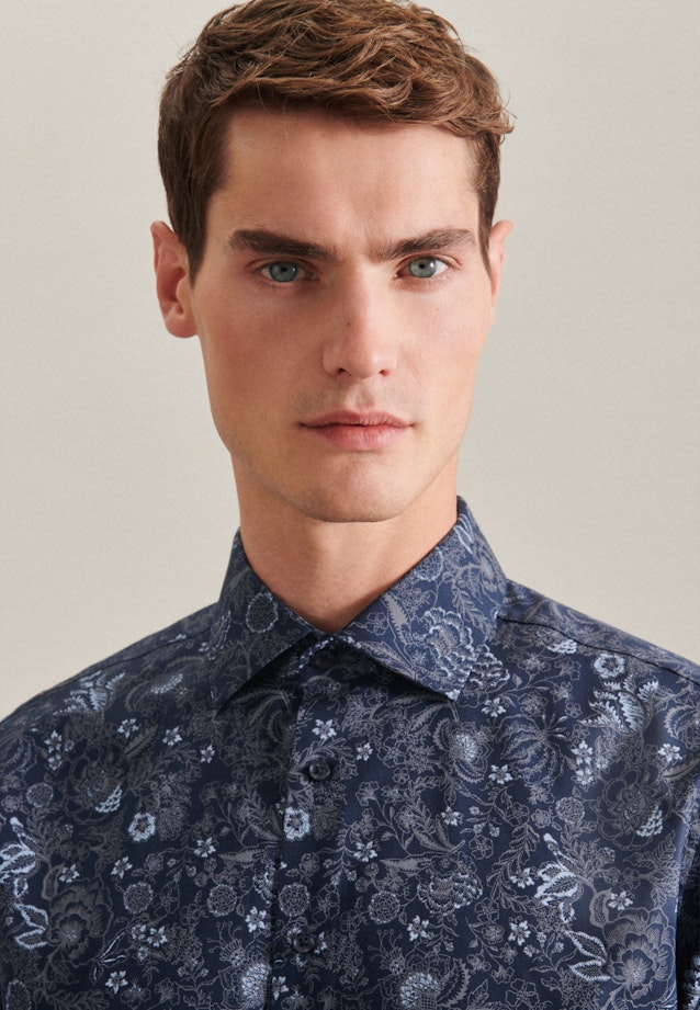 Regular Chemise d'affaires Imprimé in Bleu Foncé |  Seidensticker Onlineshop