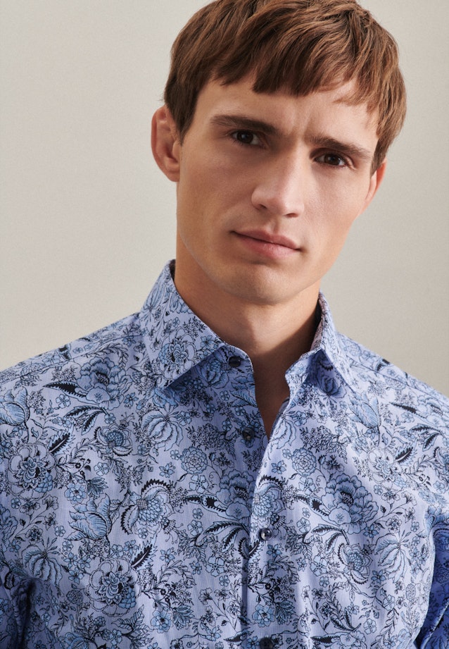 Regular Business shirt Print in Light Blue |  Seidensticker Onlineshop