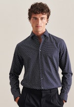 Regular Business Hemd Druck in Dunkelblau |  Seidensticker Onlineshop