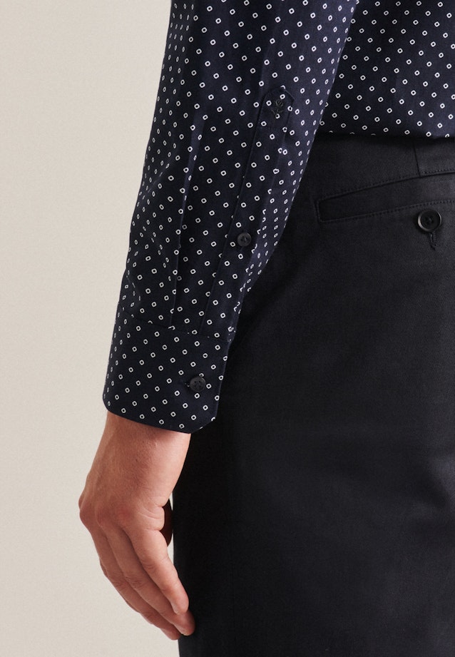 Regular Business Hemd Druck in Dunkelblau |  Seidensticker Onlineshop