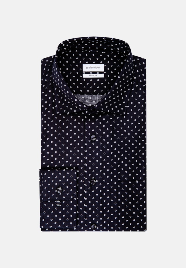 Chemise Business Regular Twill (sergé) Col Kent in Bleu Foncé |  Seidensticker Onlineshop