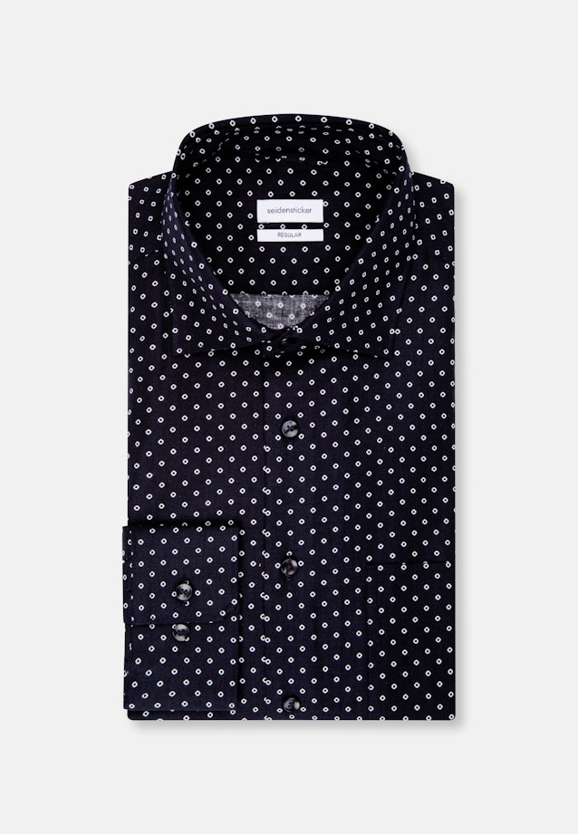 Regular Business Hemd Druck in Dunkelblau |  Seidensticker Onlineshop