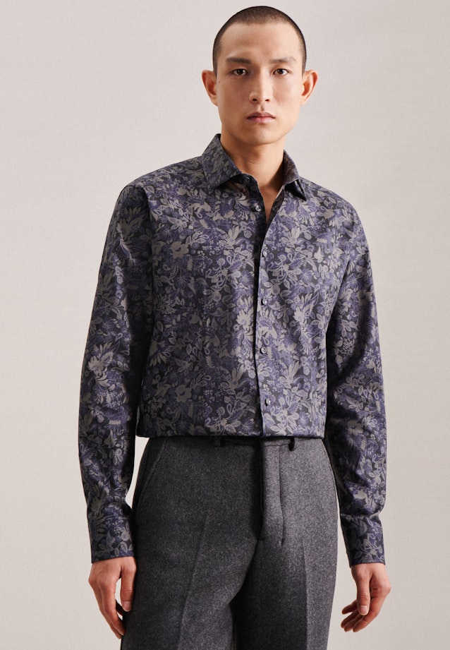 Regular Business shirt Floral in Grey |  Seidensticker Onlineshop