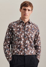 Twill Business Hemd in Regular mit Kentkragen in Braun |  Seidensticker Onlineshop