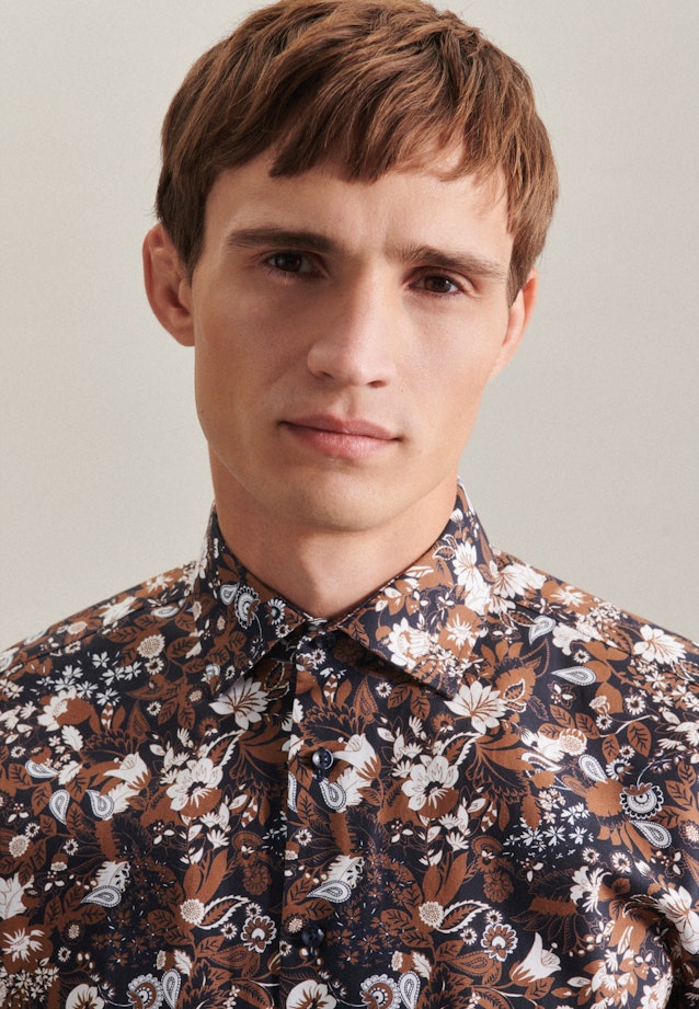 Regular Business Hemd Floral in Braun |  Seidensticker Onlineshop