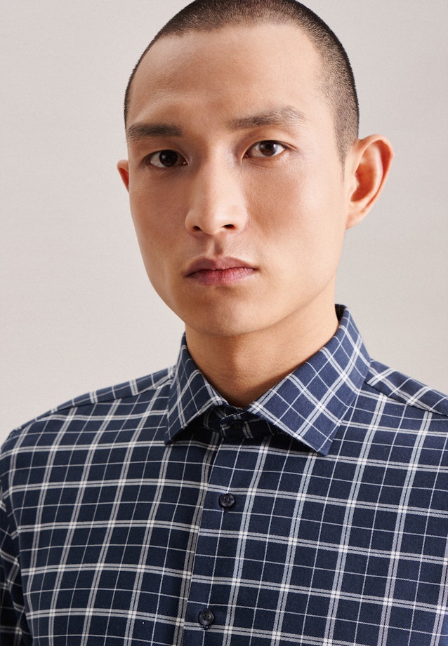 Business Shirt in Slim with Kent-Collar in Dark Blue |  Seidensticker Onlineshop