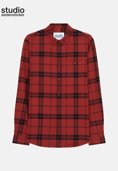 Regular Chemise casual Carreaux in Orange |  Seidensticker Onlineshop