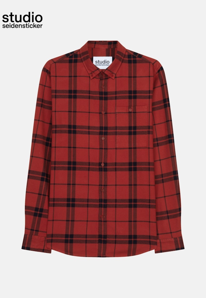 Regular Chemise casual Carreaux dans Orange | Boutique en ligne Seidensticker