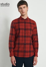 Regular Chemise casual Carreaux in Orange |  Seidensticker Onlineshop