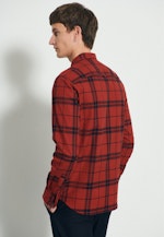 Regular Chemise casual Carreaux in Orange |  Seidensticker Onlineshop