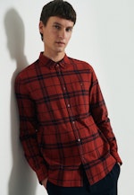 Regular Chemise casual Carreaux in Orange |  Seidensticker Onlineshop