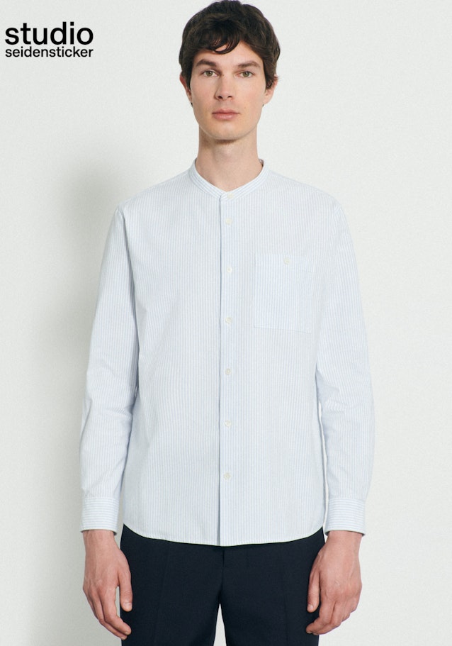 Casual Shirt in Regular with Stand-Up Collar in Light Blue | Seidensticker Onlineshop
