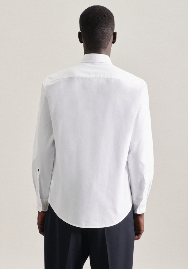 Chemise casual Regular Oxford Col Boutonné in Blanc |  Seidensticker Onlineshop