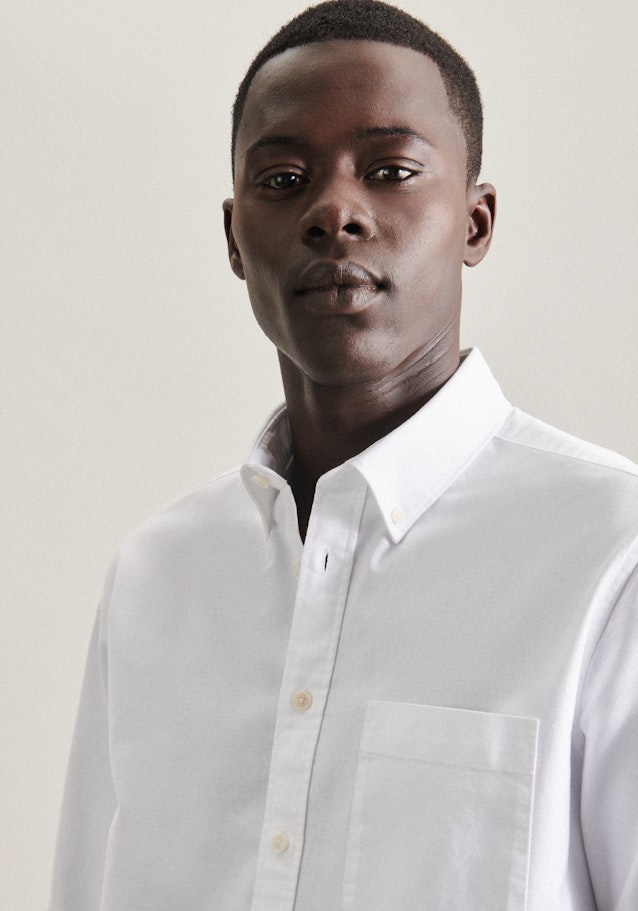 Casual Shirt in Regular with Button-Down-Kraag in Wit |  Seidensticker Onlineshop