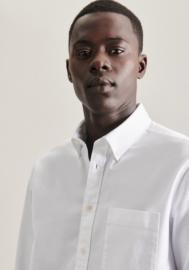 Casual Shirt in Regular with Button-Down-Collar in White |  Seidensticker Onlineshop