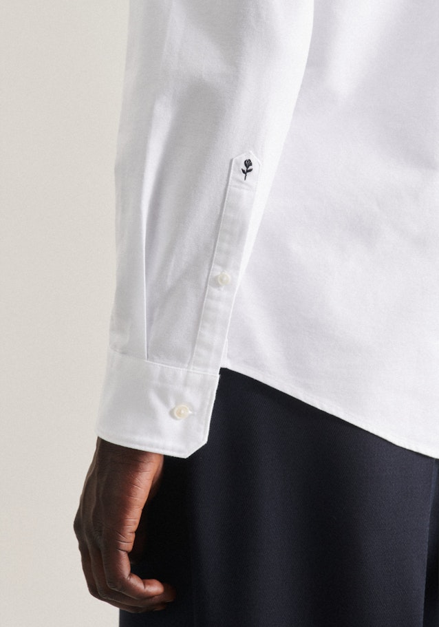 Chemise casual Regular Oxford Col Boutonné in Blanc |  Seidensticker Onlineshop