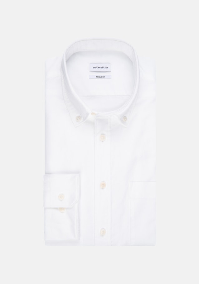 Chemise casual Regular Oxford Col Boutonné in Blanc |  Seidensticker Onlineshop