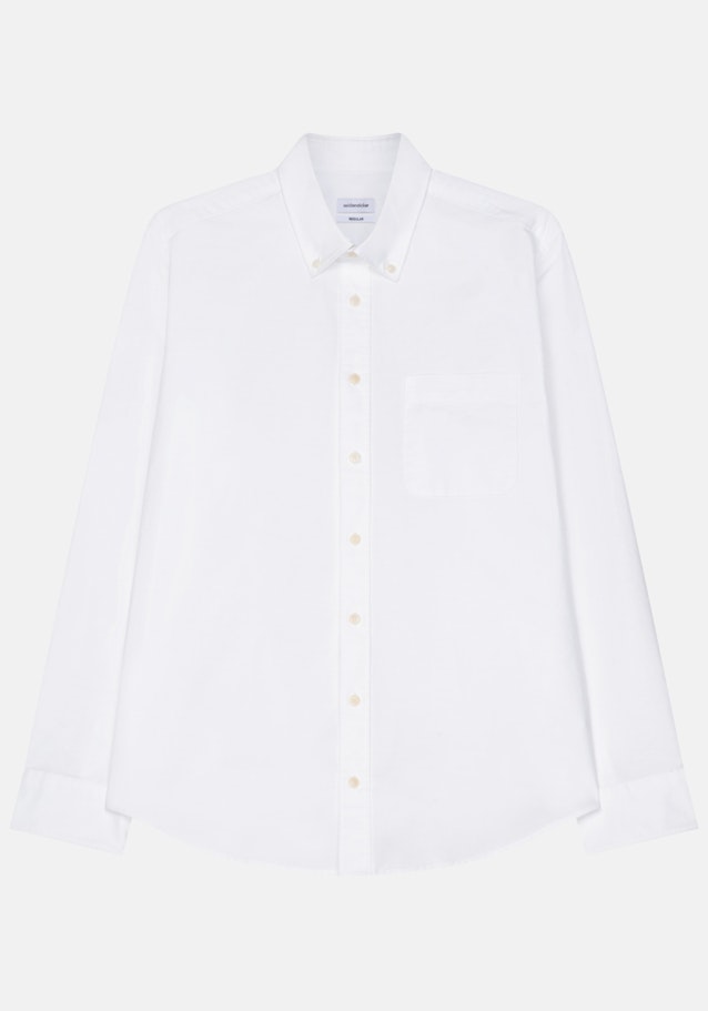 Chemise casual Regular Oxford Col Boutonné in Blanc |  Seidensticker Onlineshop