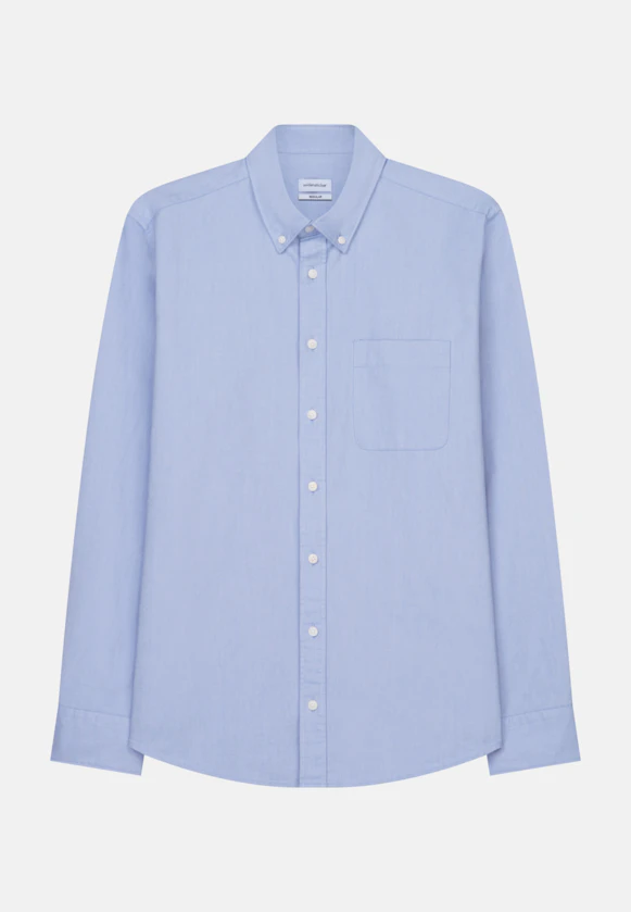 Regular Chemise décontractée Uni in Bleu Clair |  Seidensticker Onlineshop