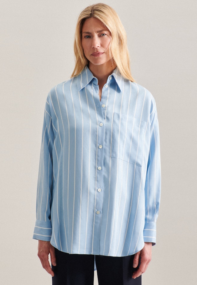 Long sleeve Poplin Long Blouse in Light Blue | Seidensticker online shop