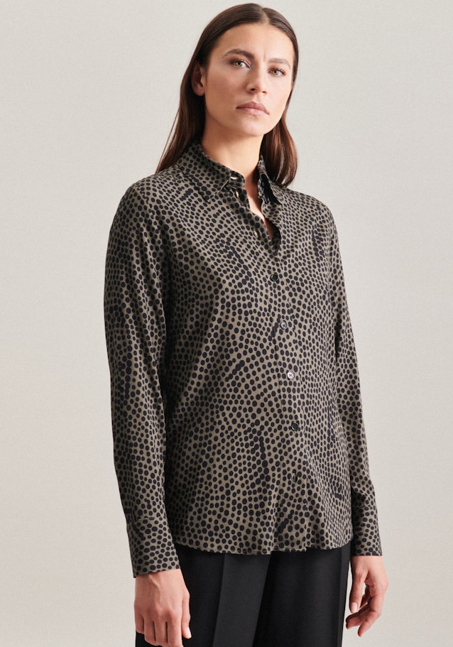 Long sleeve Twill Shirt Blouse in Brown | Seidensticker Onlineshop