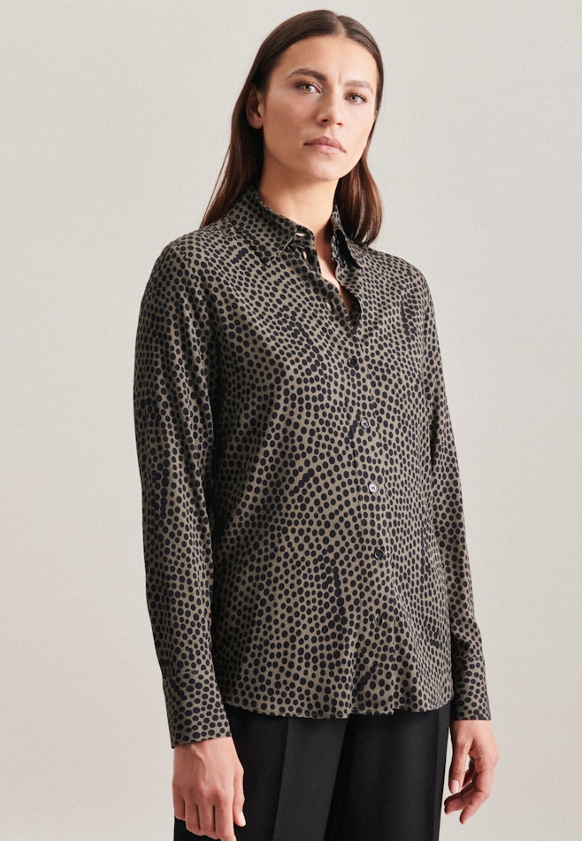 Long sleeve Twill Shirt Blouse in Brown | Seidensticker online shop