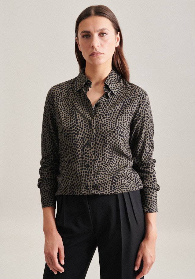Long sleeve Twill Shirt Blouse in Brown |  Seidensticker Onlineshop