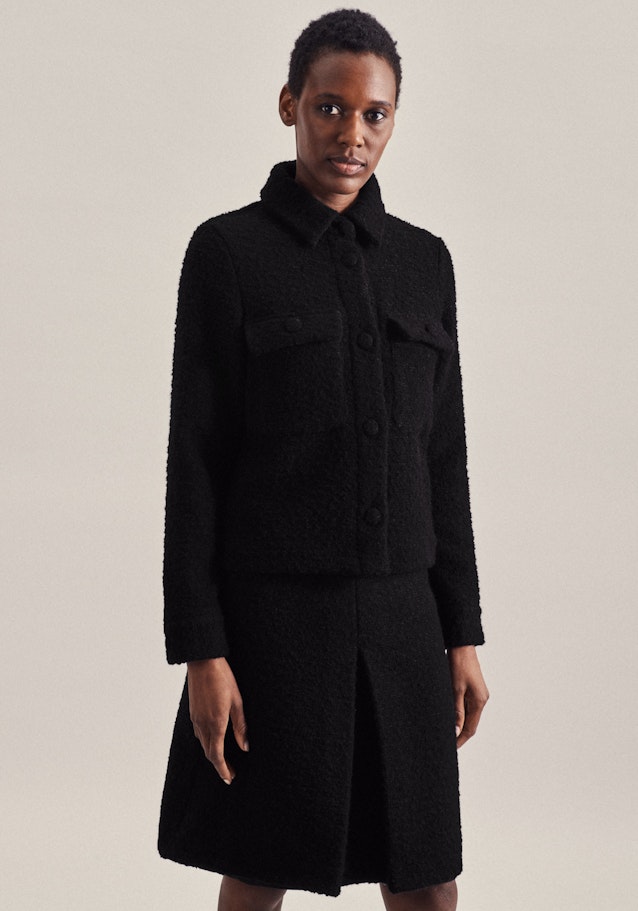 Kragen Jacke Regular fit in Schwarz | Seidensticker Onlineshop