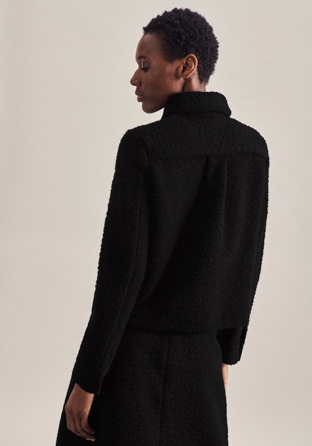 Kragen Jacke Regular fit in Schwarz | Seidensticker Onlineshop