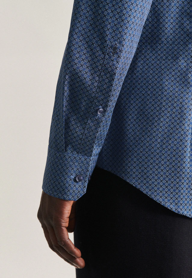 Slim Business Hemd Druck in Dunkelblau |  Seidensticker Onlineshop