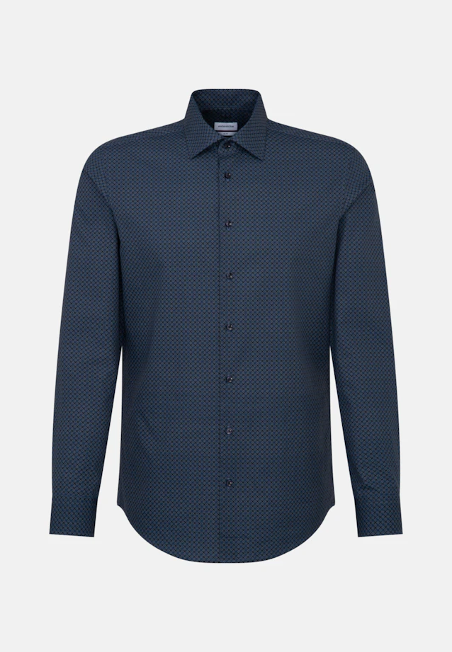 Slim Business Hemd Druck in Dunkelblau |  Seidensticker Onlineshop