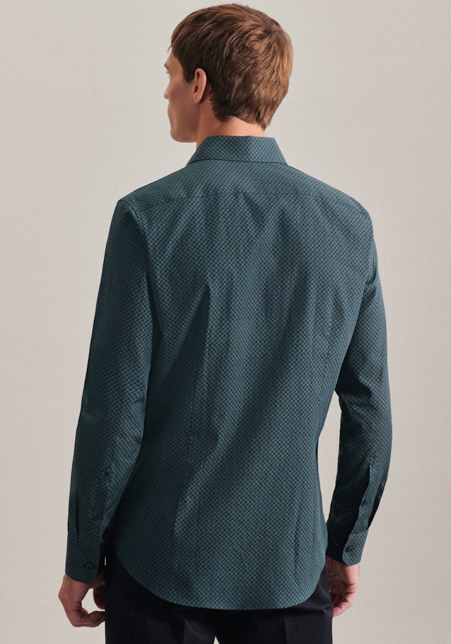 Chemise Business Slim Popeline Col Kent in Vert | Seidensticker Onlineshop