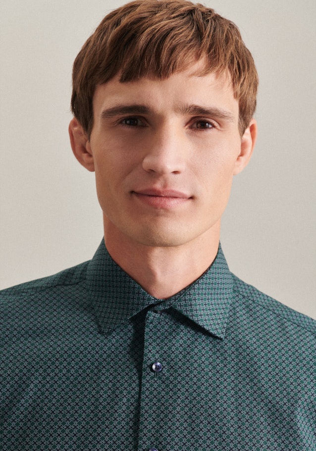 Chemise Business Slim Popeline Col Kent in Vert | Seidensticker Onlineshop