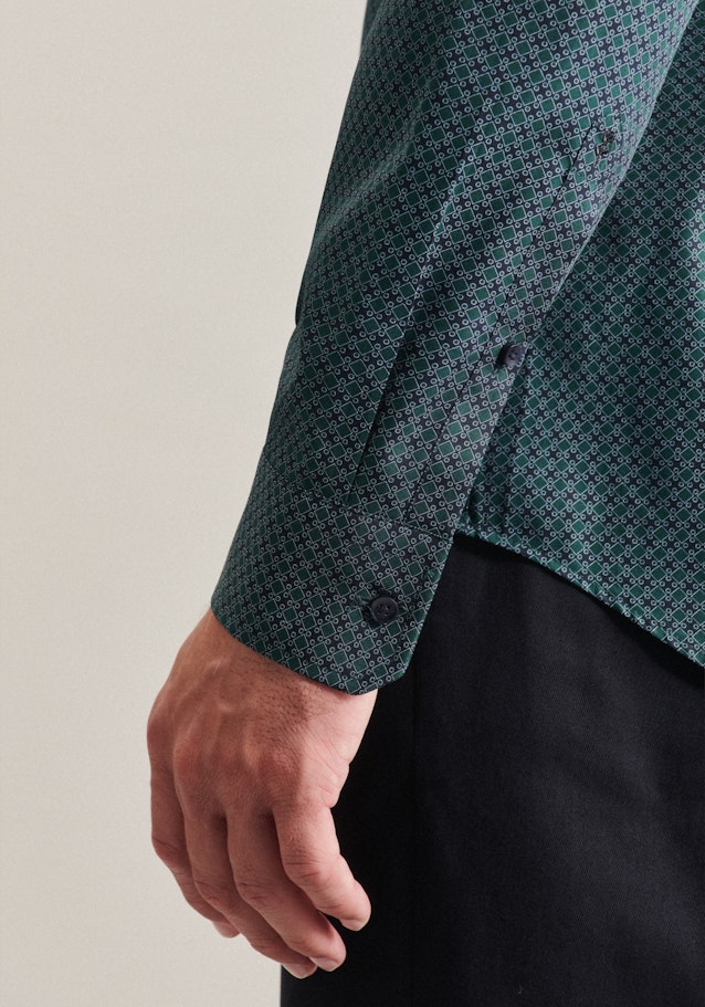 Chemise Business Slim Popeline Col Kent in Vert | Seidensticker Onlineshop
